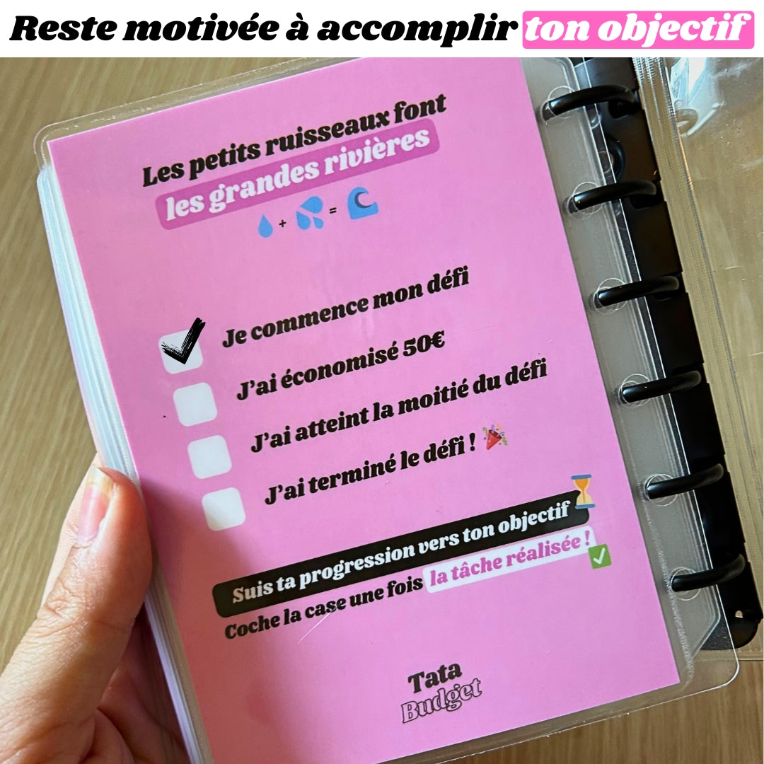 Relève le défi - Classeur personnalisé pour épargner