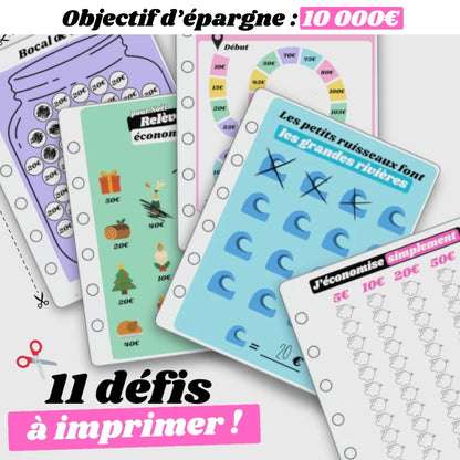 Relève le défi - Classeur personnalisé pour épargner