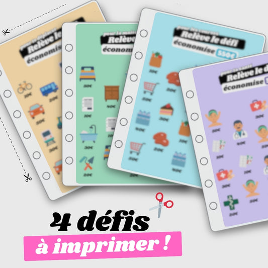 2000€ de fonds de réserve - 4 défis imprimables (fichier numérique)